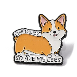 Creative Cartoon Cute Corgi Dog So Are My Legs Zinc Alloy Brooches,Enamel Pins for Clothes Backpack, Dog, 29.5x31mm(JEWB-U001-01J)