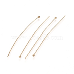 304 Stainless Steel Ball Head Pins, for DIY Beading Charm Making, Golden, 50x0.6mm, 23 Gauge, Head: 1.8mm(STAS-L238-007A-G)