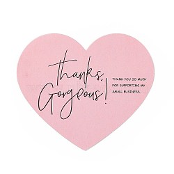 Coated Paper Thank You Greeting Card, Heart with Word Thank You Pattern, for Thanksgiving Day, Pink, 60x70x0.1mm, 30pcs/bag(DIY-F120-03D)
