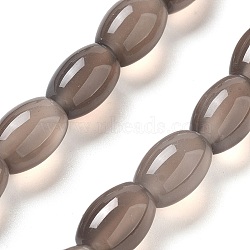 Natural Grey Agate Beads Strands, Rice, 12x8mm, Hole: 1.2mm, about 33pcs/strand, 15.94''(40.5cm)(G-B106-B04-01)