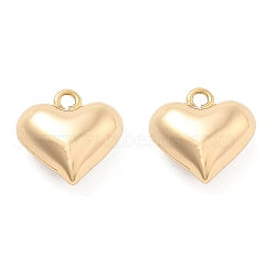 Brass Pendants, Heart, Real 18K Gold Plated, 15.5x15.5x8mm, Hole: 2mm(KK-G516-23G)