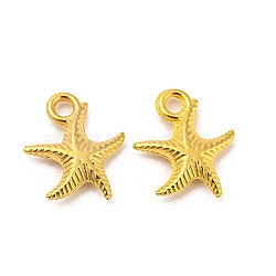 Starfish/Sea Stars Tibetan Style Alloy Pendants, Cadmium Free & Lead Free, Golden, 17x14x2.5mm, Hole: 2.5mm, about 1240pcs/1000g(TIBEP-Q052-30G-LF)