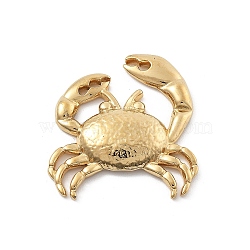 304 Stainless Steel Rhinestone Pendants, Real 18K Gold Plated, Crab, 21x20x3mm, Hole: 1mm(STAS-D300-01G-14)