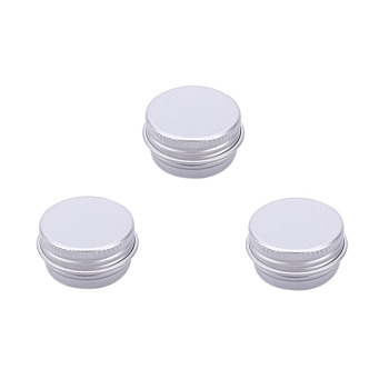 5ml Round Aluminium Tin Cans, Aluminium Jar, Storage Containers for Cosmetic, Candles, Candies, with Screw Top Lid, Platinum, 2.5x1.5cm, Capacity: 5ml(0.17 fl. oz)