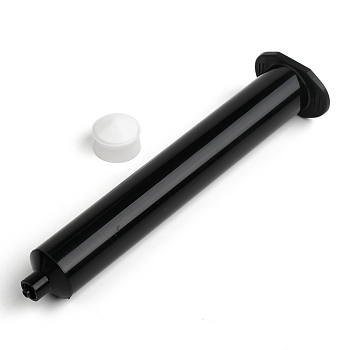 Plastic Dispensing Syringes, with Piston, Black, 177x45x29.5mm, Hole: 2mm, Piston: 23x16.5mm, Capacity: 55ml(1.87 fl. oz)