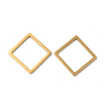 Ion Plating(IP) 304 Stainless Steel linking Rings, Rhombus, Real 18K Gold Plated, 29.5x29.5x1.5mm, Inner Diameter: 25x25mm