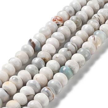 Natural Dyed Agate Imitation Turquoise Beads Strands, Rondelle, Light Cyan, 11.5x8~8.2mm, Hole: 1.5~1.6mm, about 48pcs/strand, 15.15 inch~15.23 inch(38.5~38.7cm)