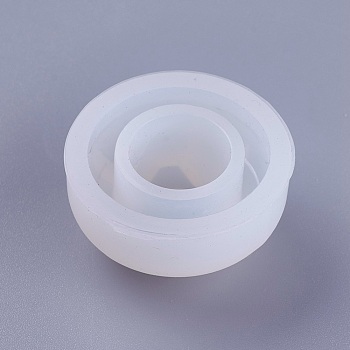 Transparent DIY Ring Silicone Molds, Resin Casting Molds, For UV Resin, Epoxy Resin Jewelry Making, Cat Ear, White, 32.5x17.5mm