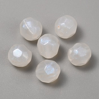 Transparent Acrylic Beads, Faceted, Round, WhiteSmoke, 10x10mm, Hole: 1.6mm, about 950pcs/bag.