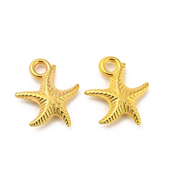 Starfish/Sea Stars Tibetan Style Alloy Pendants, Cadmium Free & Lead Free, Golden, 17x14x2.5mm, Hole: 2.5mm, about 1240pcs/1000g