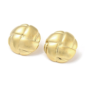 304 Stainless Steel Stud Earrings, Flower, Real 14K Gold Plated, 22x21.5mm