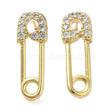 Tool Brass+Rhinestone Stud Earrings