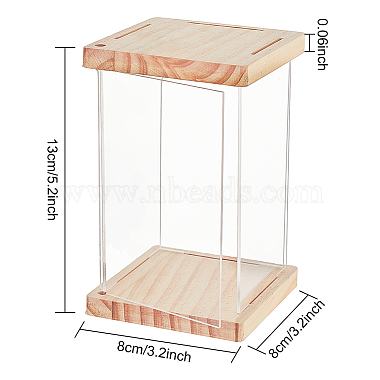 Zusammengebaute transparente Schaukästen aus Acryl und Holz(AJEW-WH0324-30)-2