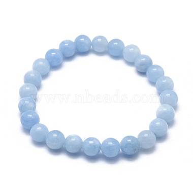 Natural & Dyed White Jade Bead Stretch Bracelets(X-BJEW-K212-A-018)-2