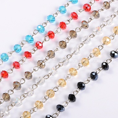 Mixed Color Iron+Glass Handmade Chains Chain