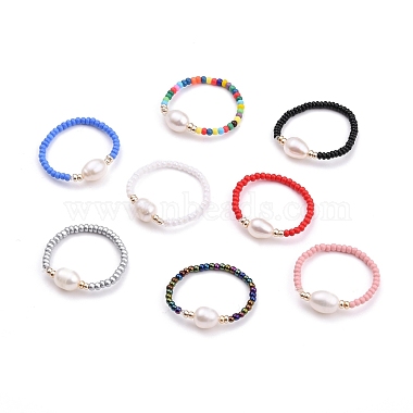 Mixed Color Pearl Finger Rings