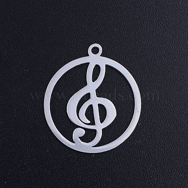 Stainless Steel Color Musical Note Stainless Steel Pendants