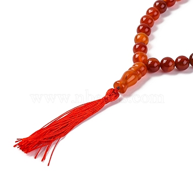 Natural Carnelian Bracelet Beads Stretch Bracelets(BJEW-I319-01K)-2