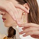 430 Stainless Steel Safety Pin Shape Dangle Stud Earrings for Women(JE946A)-7