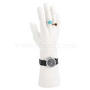 PP Plastic Mannequin Right Hand Watch Display Holder, Jewelry Bracelet Gloves Ring Necklace Display Organizer Stand, White, 10.6x6.3x28.2cm(ODIS-WH0070-12B)