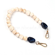 Acrylic Beads Bag Strap, with Alloy Clasps, for Bag Replacement Accessories, Wheat, 44x1.55~2cm(GN-TAC0003-02)