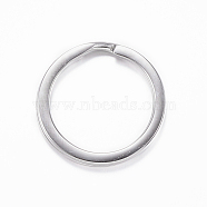 304 Stainless Steel Split Key Rings, Keychain Clasp Findings, Stainless Steel Color, 20x2mm(STAS-H383-31P)