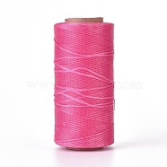 Waxed Polyester Cord, Micro Macrame Cord, Waxed Sewing Thread, Flat, Fuchsia, 0.8mm, about 284.33 yards(260m)/roll(YC-I003-A01)
