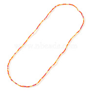 Bohemian Style Handmade Seed Beaded Necklaces for Women, Hot Pink(ZW5602-3)