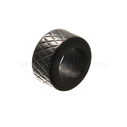 304 Stainless Steel European Beads, Large Hole Beads, Column, Black, 4x7.5mm, Hole: 4.5mm(STAS-R140-04EB)