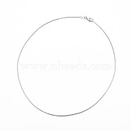 Brass Herringbone Chain Round Snake Chain Necklaces, Platinum, 17.32 inch(44cm)(X-NJEW-Q285-01)