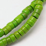 Dyed Synthetic Turquoise Beads Strands, Heishi Beads, Flat Round/Disc, Yellow Green, 6x3mm, Hole: 1mm, about 136pcs/strand, 15.7 inch(G-P083-6mm-83E)
