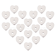 120Pcs 304 Stainless Steel Beads, Heart, Stainless Steel Color, 6x6x1mm, Hole: 1mm(STAS-DC0011-40)
