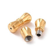 304 Stainless Steel Screw Clasps, Column, Golden, 11.5x5mm, Hole: 0.7~1mm(STAS-L135-04)