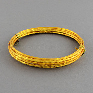 Textured Aluminum Wire, Bendable Metal Craft Wire, Wave Pattern, Goldenrod, 12 Gauge, 2mm, 2m/roll(6.5 Feet/roll)(AW-R005-17)
