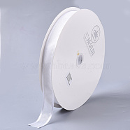 Polyester Organza Ribbon, for Gift, Party Decorate, White, 1 inch(25mm), about 100yards/roll(ORIB-Q024-25mm-01-1)