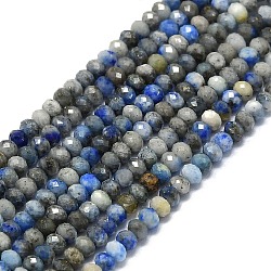 Natural Lapis Lazuli Beads Strands, Faceted, Rondelle, 2~2.5x2mm, Hole: 0.5mm, about 223~226pcs/strand, 14.96~15.16 inch(38~38.5cm)(G-G106-A18-01)