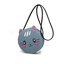 Cat PU Leather Shoulder Bag Making Kits, Handmade Crossbody Bag, Slate Blue, Finished product: 16.5x6.5cm(ANIM-PW0002-31C)