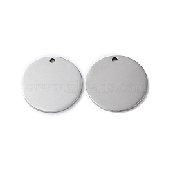 Non-Tarnish 304 Stainless Steel Pendants, Stamping Blank Tag, Flat Round Charm, Stainless Steel Color, 22x1.3mm, Hole: 1.6mm(STAS-Q308-09Q-P)