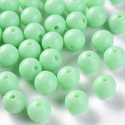 Opaque Acrylic Beads, Round, Aquamarine, 12x11mm, Hole: 1.8mm, about 566pcs/500g(MACR-S370-C12mm-A05)