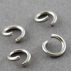 304 Stainless Steel Jump Rings, Open Jump Rings, Stainless Steel, 20 Gauge, 4x0.8mm, Inner Diameter: 2.4mm(STAS-R049-4x0.8mm)