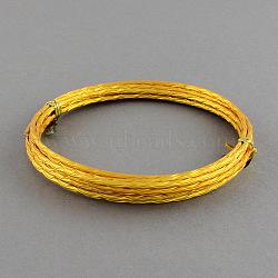 Textured Round Aluminum Wire, Bendable Metal Craft Wire, Wave Pattern, Goldenrod, 12 Gauge, 2mm, 2m/roll(6.5 Feet/roll)(AW-R005-17)