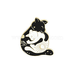 Creative Zinc Alloy Brooches, Enamel Lapel Pin, with Iron Butterfly Clutches or Rubber Clutches, Fox, Golden, Colorful, 30x25mm, Pin: 1mm(JEWB-S010-009)