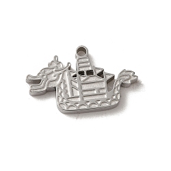 304 Stainless Steel Pendants, Dragon Boat Charm, Stainless Steel Color, 10.5x17.5x2mm, Hole: 1.2mm(STAS-L022-327P)