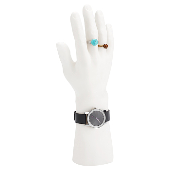 PP Plastic Mannequin Right Hand Watch Display Holder, Jewelry Bracelet Gloves Ring Necklace Display Organizer Stand, White, 10.6x6.3x28.2cm