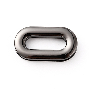 Alloy Screw-in Eyelet Grommets, Oval, for Bag Replacement Accessories, Gunmetal, 2.95x1.55x0.5cm, Inner Diameter: 1.85x0.61cm