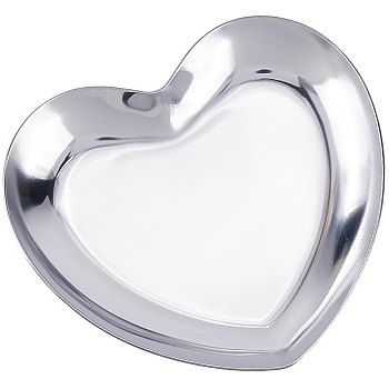 Non-Tarnish 430 Stainless Steel Jewelry Plates, Stainless Steel Color, Heart, 85x92x9mm