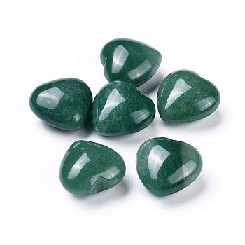Natural Green Aventurine Heart Love Stone, Pocket Palm Stone for Reiki Balancing, 25x24~26x13~15mm