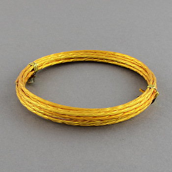 Textured Round Aluminum Wire, Bendable Metal Craft Wire, Wave Pattern, Goldenrod, 12 Gauge, 2mm, 2m/roll(6.5 Feet/roll)