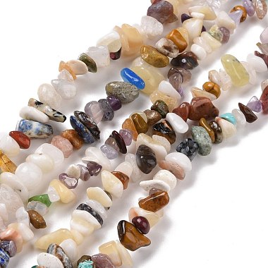 Natural & Synthetic Gemstone Chips Beads Strands(G-L154-21)-2