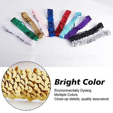 gorgecraft 10pcs 10 bandeau en polyester étincelant large et extensible de couleur(OHAR-GF0001-26)-6